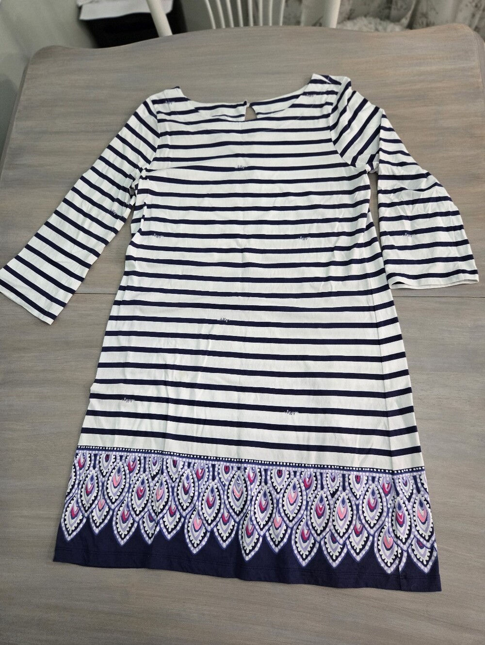 Lilly Pulitzer White/Navy Striped Dress - Size XL *Note
